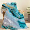 Dark Blue Marble Blanket Soft Throw Blanket for Home Bedroom Bed Sofa Picnic Travel Office Rest Cover Blanket Gift