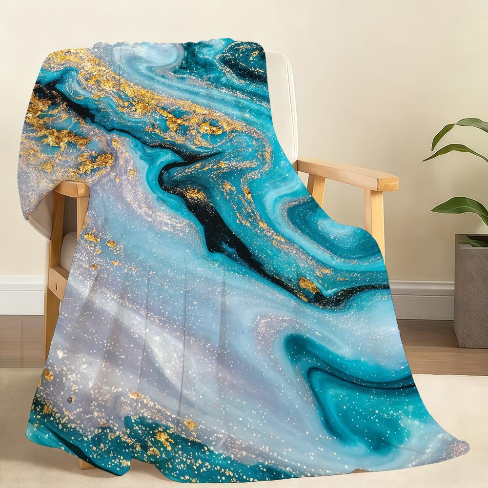 Dark Blue Marble Blanket Soft Throw Blanket for Home Bedroom Bed Sofa Picnic Travel Office Rest Cover Blanket Gift