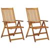 VidaXL Garden Reclining Chairs 2 Pcs with Cushions Acacia Wood