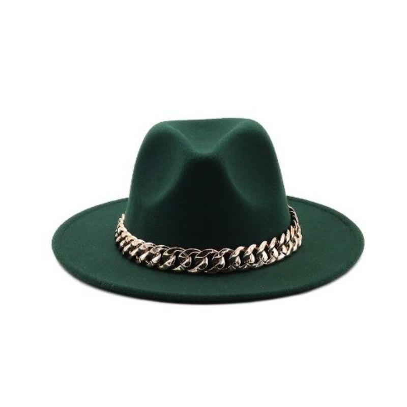 Winter Men's Woolen Jazz Hat New Large Eave Hat Fashionable Flat Brimmed Top Hat