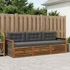 Outdoor Sofa Set with Cushions 3 pcs Natural and Anthracite