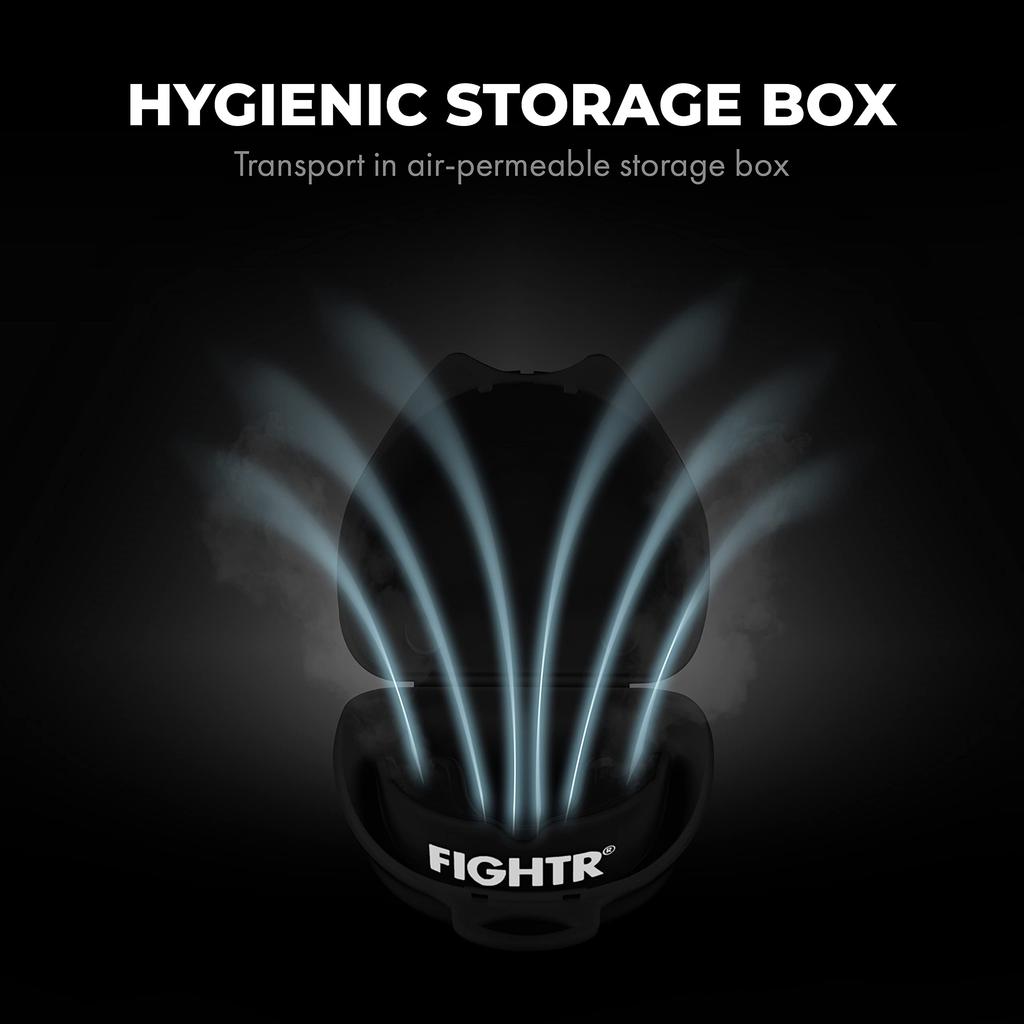 FIGHTR Premium Mouthguard Breathe Easy Adjust Sports Mouthguard for Hockey and Other Sports Includes Hygiene Box - & Boxing, MMA, Football,