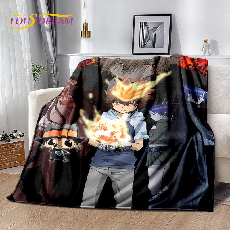 Coperta morbida in peluche, coperta in flanella, coperta da divano per soggiorno, camera da letto, letto, divano, copertura per picnic, per bambini, di Hitman Reborn