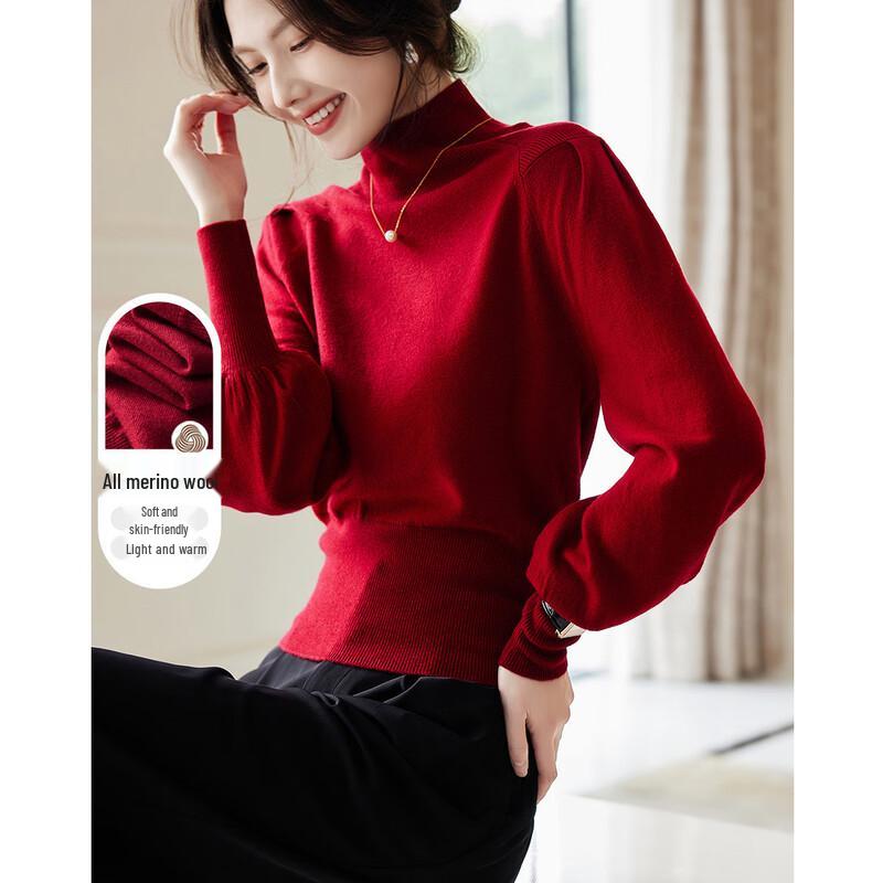 

DME Women s Luxury Merino Wool High-Neck Sweater S