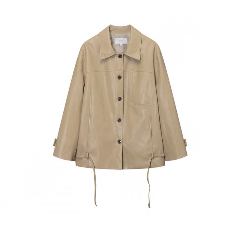 On On Leather Shirt Jacket Nel6sm221 96