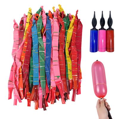 Yousheng 100 Pcs Rocket Balloons with Pump Colorful Long Rocket Balloons with Whistling Noise for Birthdays Events Party Supplies