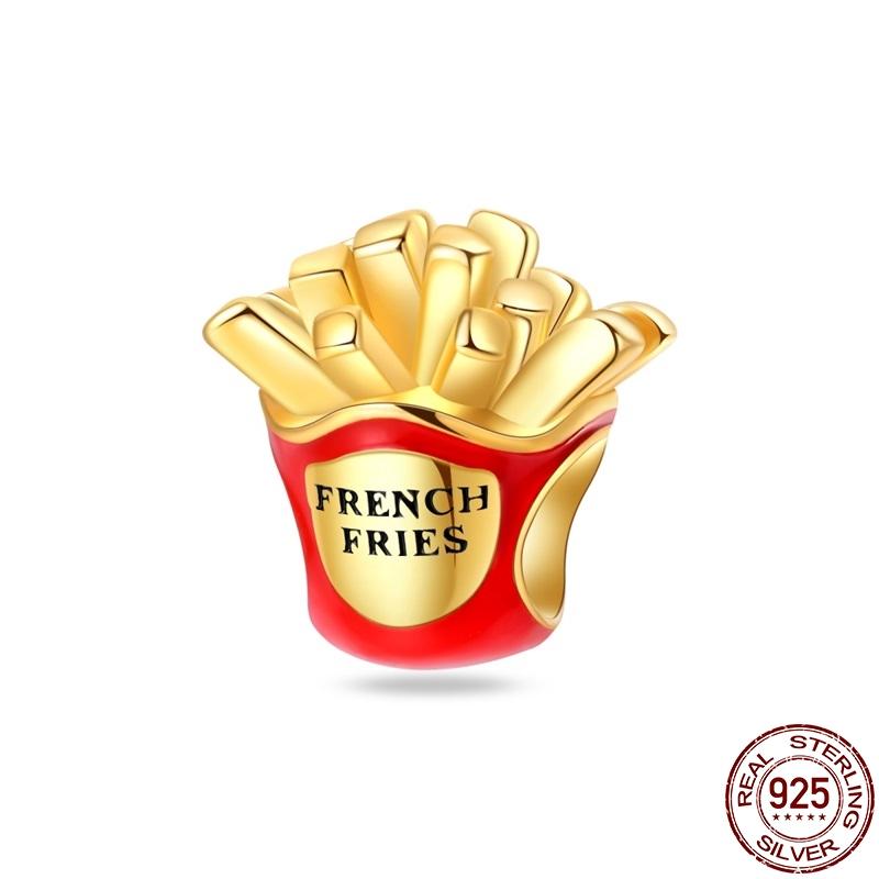 100% Real Copper French Fries Donuts Pendant Fit Original Pan Bracelet For Women Birthday Fine Jewelry Gift