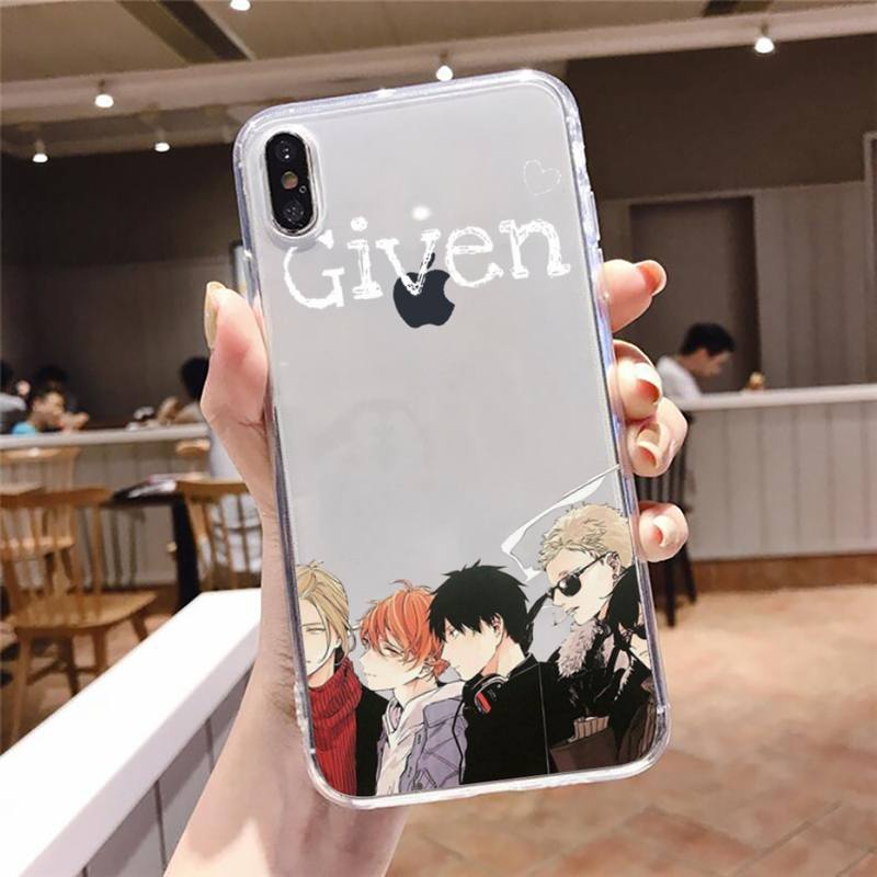 Given Yaoi Anime Cartoon Manga Handyhülle Transparent Weiches TPU für iPhone 13 12 Mini 11 Pro X XR XS Max 6 6s 7 8 Plus SE 2020