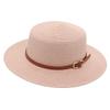 Straw Hat Female Sun Hat Belt Buckle Bucket Hat Flat Top Mother Hat Big Brim Cool Hat Seaside Beach Hat