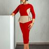 Women's Autumn New Fashion Temperament Elegant Color Package Buttock Dress