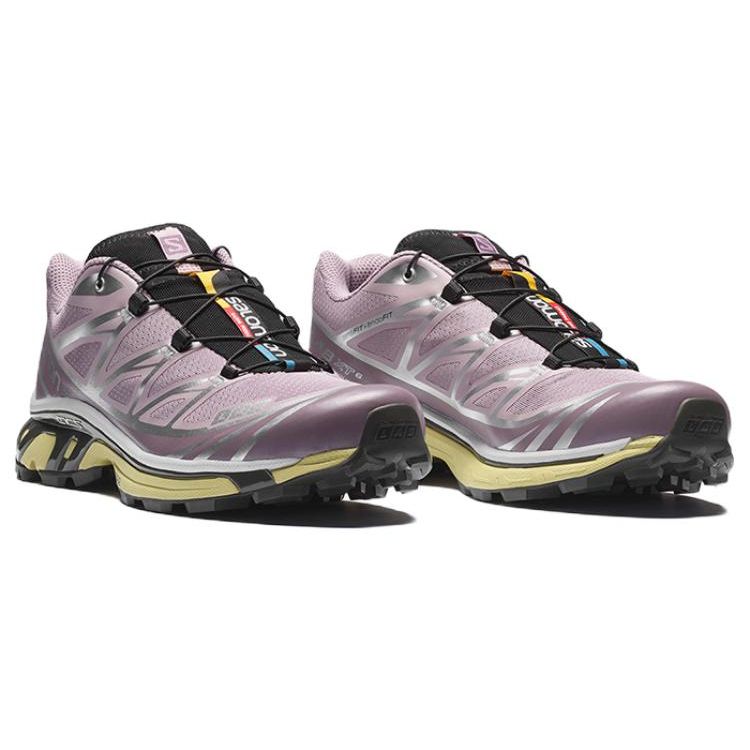 SALOMON XT-6 Fabric TPU Trend Shock Absorbing Non-Slip Wear-Resistant Lightweight Low-Top Outdoor Functional Shoes Unisex Shoes Red-Brown 470816