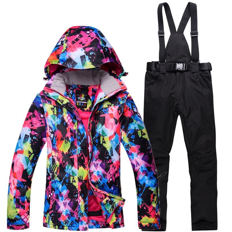 New Ski Suit Women's Snow Township Large Size Set Breathable Heat Storage Warm Single and Double Ski Suit