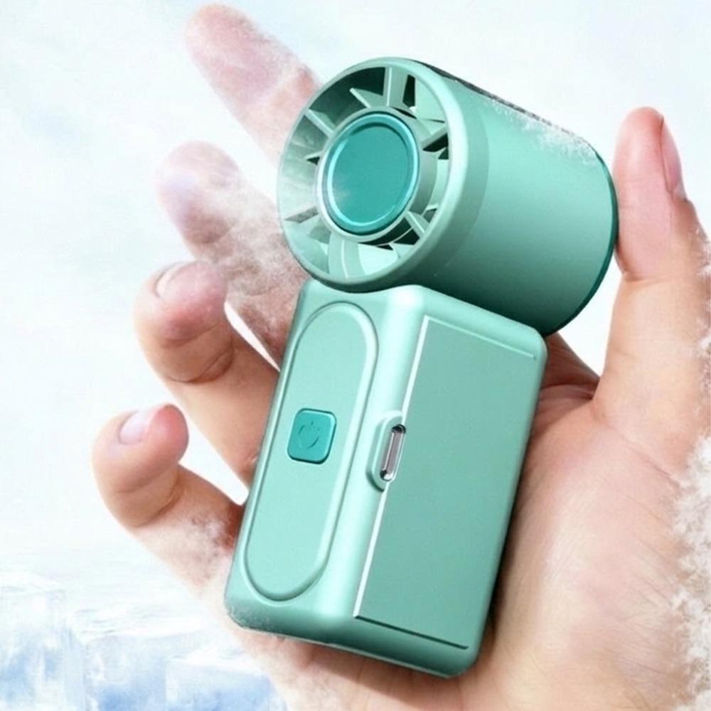 USB Rechargeable Mini Handheld Fan Ultra-Quiet Pocket Fan Small Electric Fan  Outdoor Travel зелёный