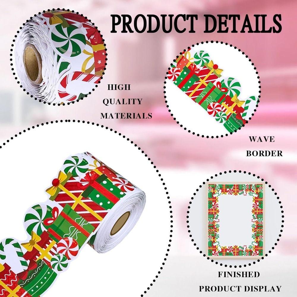 10m Border Sticker Roll Self Adhesive Christmas Border Stickers  Christmas Decorations