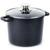Hoher Granit-Kochtopf mit Glasdeckel zum Kochen und Schmoren 4,2L