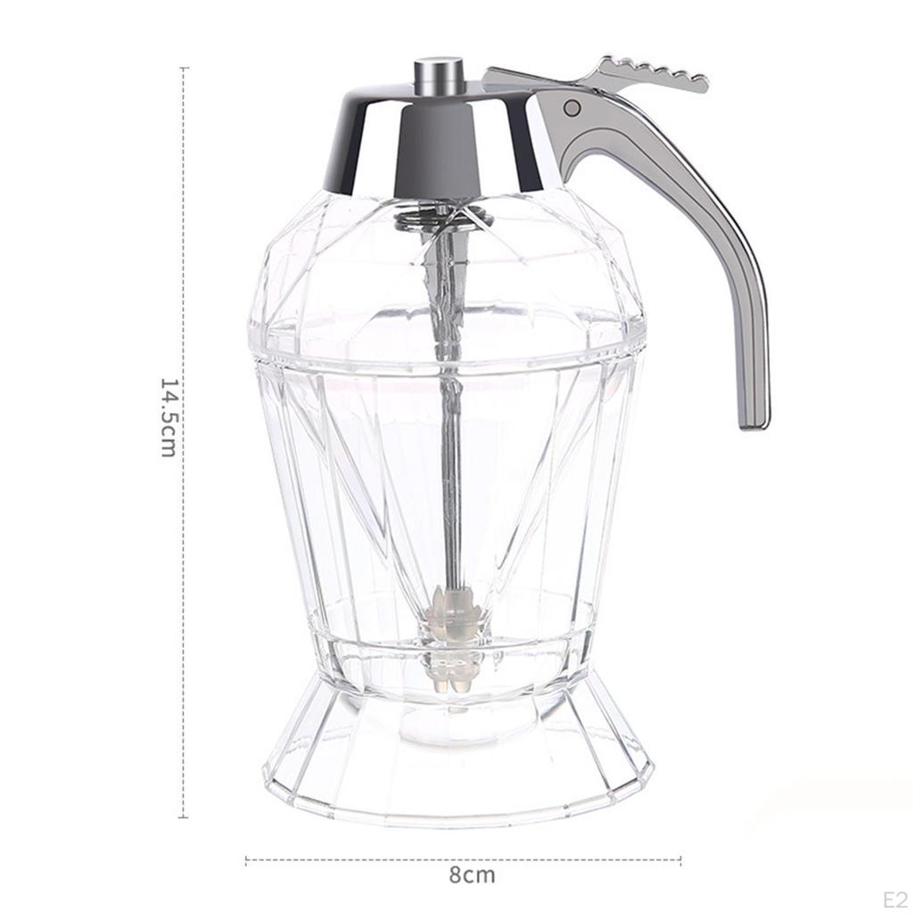 Honey Jar with Stand Dispenser, Clear, 180ml No Drip ,Maple Syrup Pot for