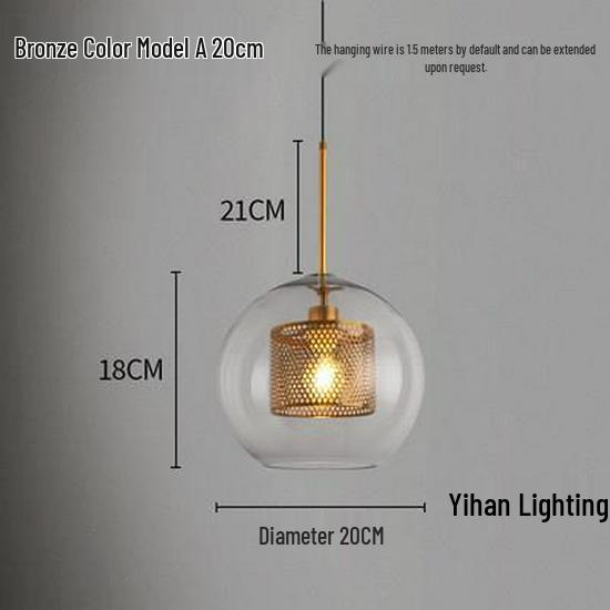 Nordic Modern Pendant Light – Minimalist Glass Fixture for Coffee Shops, Bedside, Bar Counters