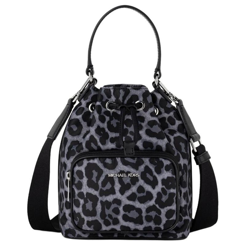 MICHAEL KORS Khai KHAI Removable and Adjustable Shoulder Strap Recycled Polyester Bucket Bag Handbag Small Women s Black чёрный