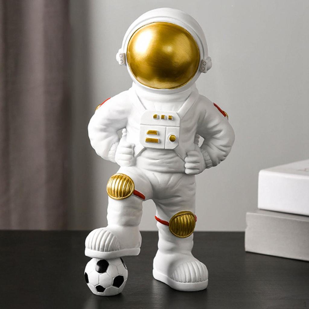 -Resin Statue Space Figure Spaceman Figurine Ornament Sculpture for Kids Room Bookshelf ,Bedroom,