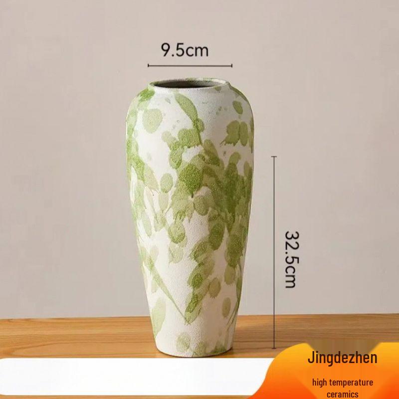 Wabi-Sabi Style Retro Ceramic Vase for Living Room Decor