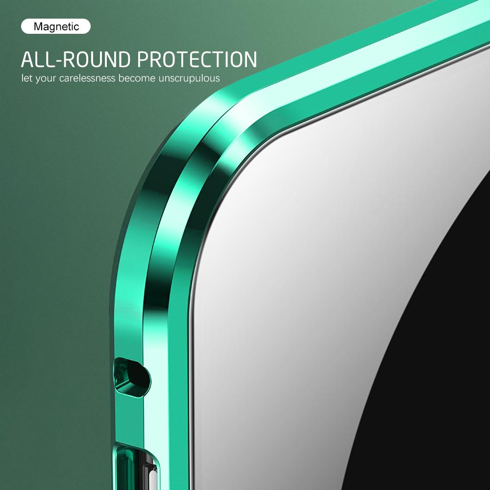 Dwustronne przezroczyste szkło hartowane magnetyczne etui z klapką do Redmi Note 15 Pro Plus 14 Pro Poco M8 Pro Metalowa rama odporna na wstrząsy osłona