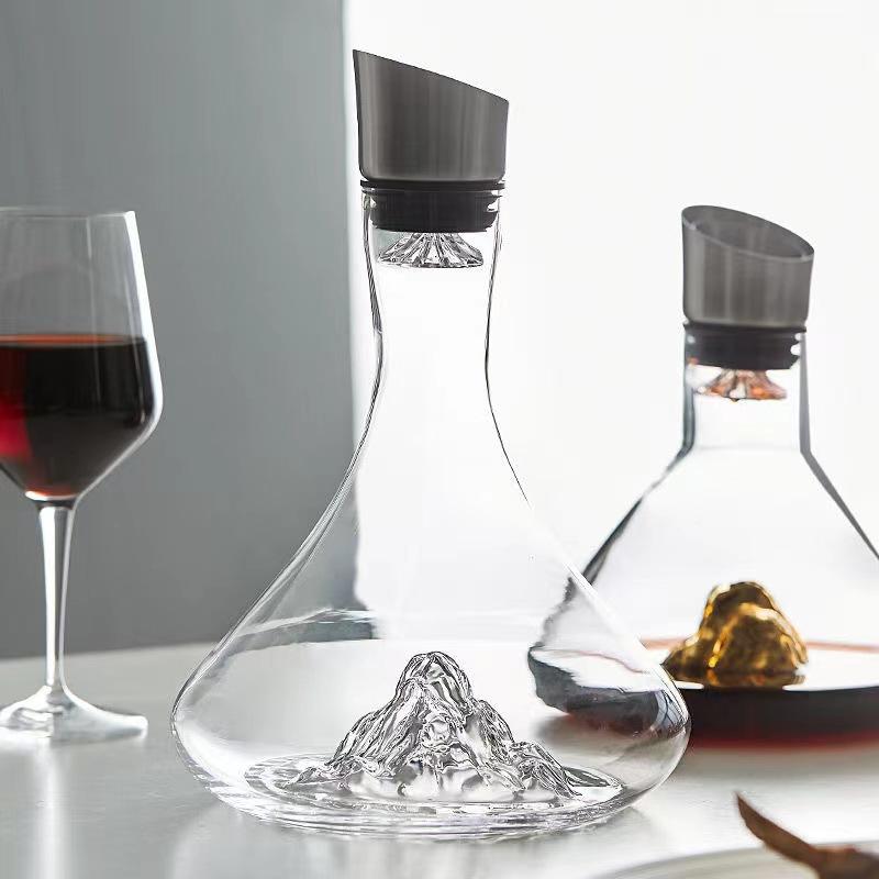 1500-1800ML crystal glass wine decanter with built-in aerator wine stove - high-quality wine accessories