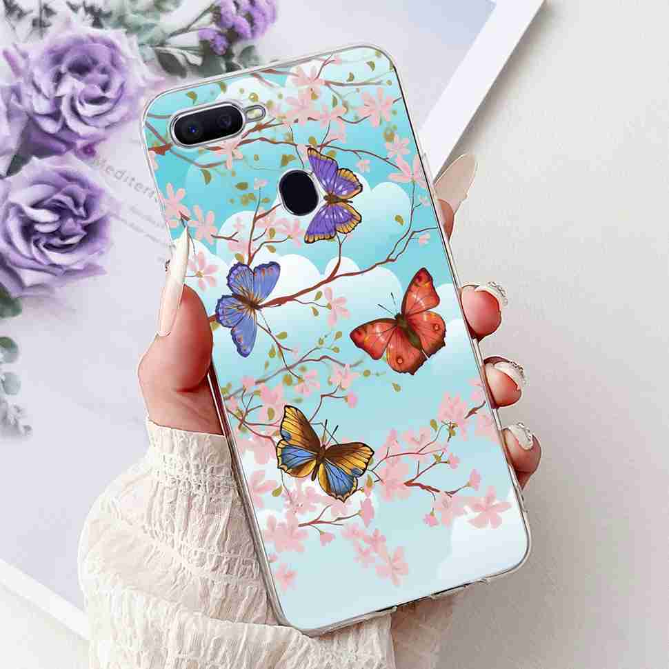 For Oppo F9 CPH1823 6.3" Case Soft Silicone TPU Back Cover For Oppo f9 OPPO F9 Pro Fashion Flower Painting Protective Cases