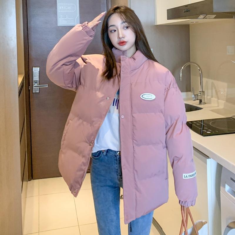 

Зимняя хлопковая одежда с подкладкой для мужчин и женщин в одном стиле, хлопковая одежда с подкладкой из пуха, мужская свободная трендовая универсальная 4XL розовый