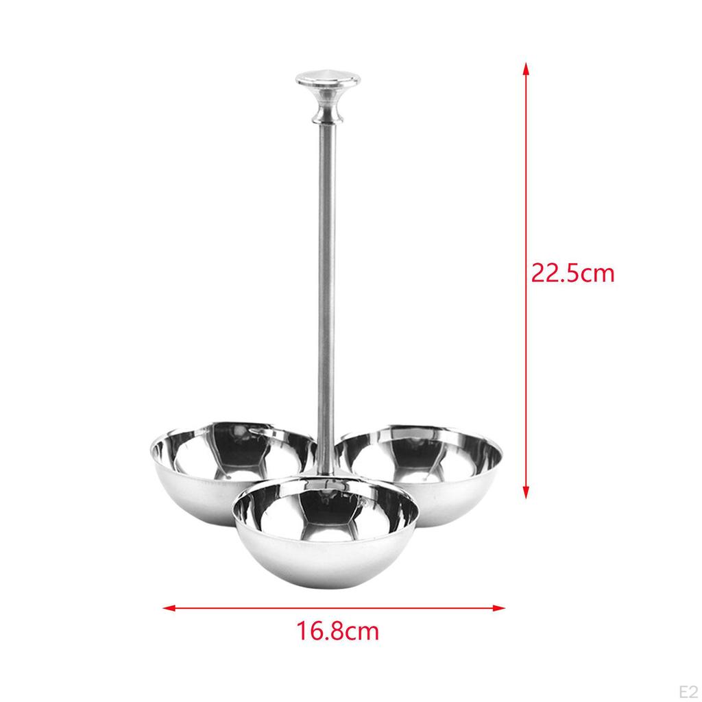 Condiment Serving Bowl Bowls Set Side Dish Condiments Chip Dips Stainless Steel 3