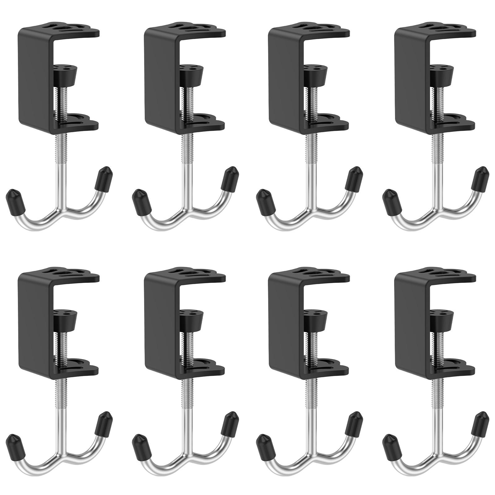 8 Pcs Under Desk Hanging Bag Double Hook Punch-free Table Purse Hook Organizer Headphone Hanger Holder Multi-functional Hook