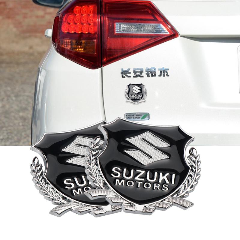 1/2pcs 3D Car Badge Metal Sticker Window Trunk Emblem Decoration Decal For Suzuki Ignis Swift Jimny Grand Vitara SX4 Accessories