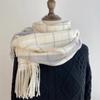 2025  Autumn And Winter Women'S Scarf Atmosphere Plaid Korean Style Versatile Neck Scarf Thick Warm