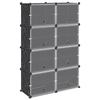 VidaXL Storage Cubes 8 Pcs with Doors Black PP, Storage Cube, Cube Storage Organizer, Shelf At 4019579
