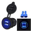 5V 2.1A Dual USB Charger IP66 Waterproof Car Charging Socket Power Outlet Compatible for Car Boat Marine