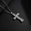Chaîne de clavicule Hip Hop Zircon Unisexe: Collier Croix Tendance Européen & Américain