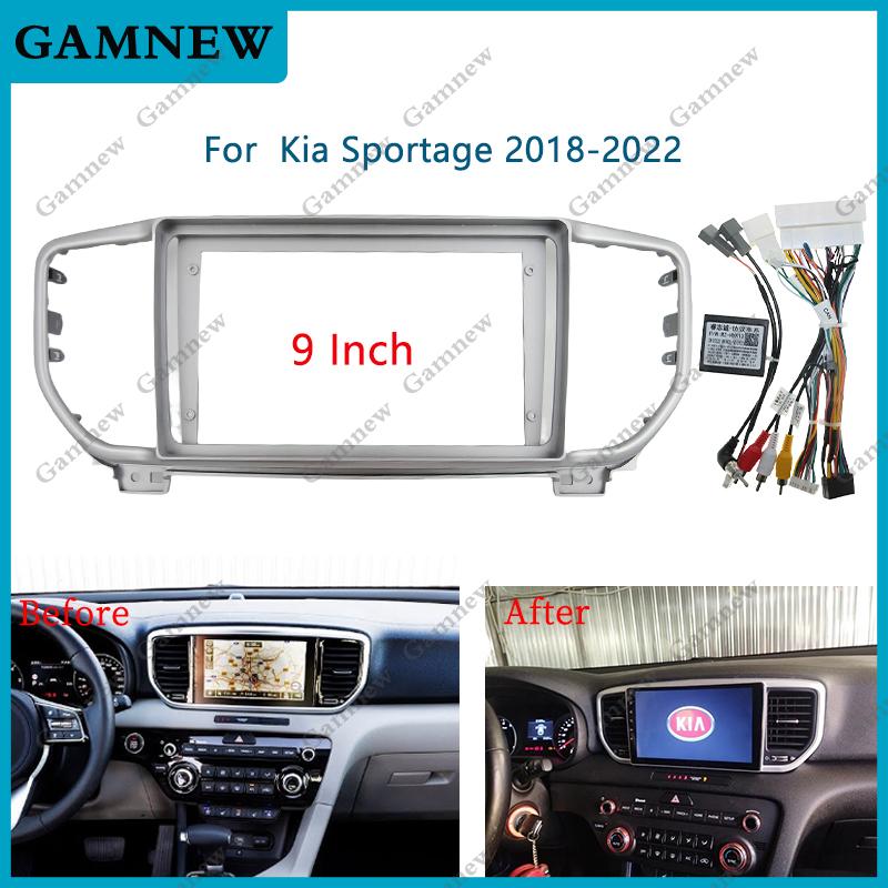 9 Inch Car Frame Fascia Adapter Canbus Box Decoder For Kia Sportage KX5 2018-2022 Android Radio Dash Fitting Panel Kit