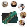 Green Gold Marble Table Placemats Set of 4 Linen Waterproof Heat Resistant Non Slip Washable Linen Table Mats 18x12 Inches