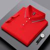 Polo da Uomo e da Donna Estate Nuove T-shirt a Collo Rigato Splicing Colore di Alta Qualità Business Tinta Unita Maniche Corte