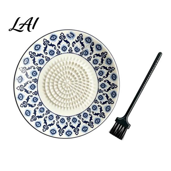 Ceramic Garlic Grater Ginger Grater 2-in-1 Manual Shredder Plate for Kitchen Cooking Flat Durable Gadget Base Easy-Clean Tool Fresh Fruit Puree And
