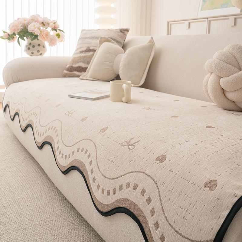 Chenier Four Seasons Universal Sofa Cushion  New Irregular Sofa Cover Fixed Non-Slip Leather Sofa Cushion