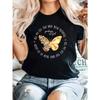 Women Black White Floral T-Shirt Spanish Love Phrases Mariposa Flor Crew Neck Short Sleeve Lightweight Relaxed Fit Christmas Casual Top