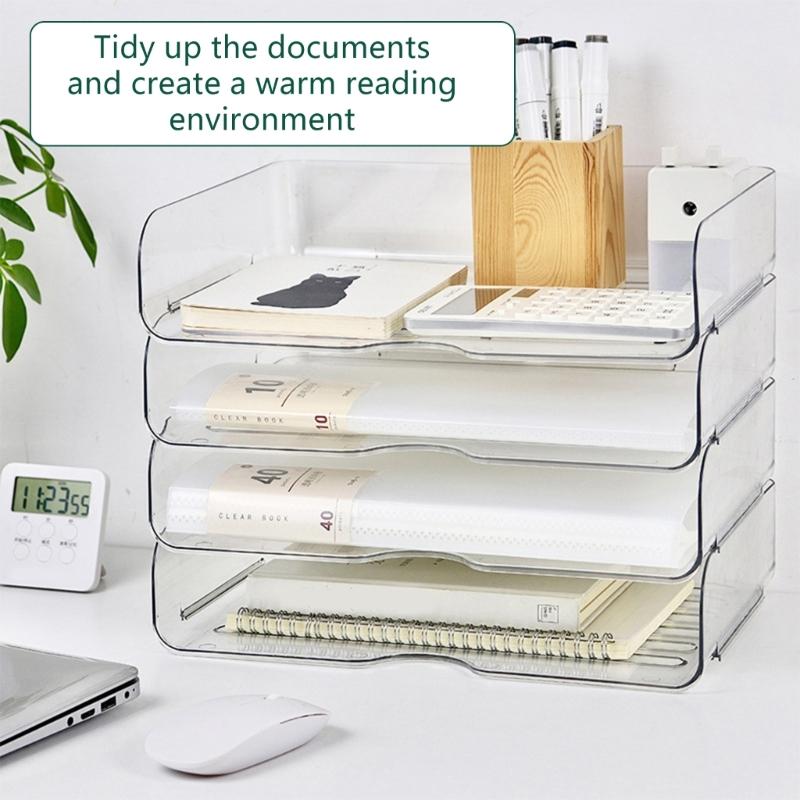 Stackable Paper Letter Tray Stacking File Letter Tray Space Saving Desk Document Organiser for School Office Supplies