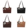 Vintage Style Handheld Shoulder Bag With Zipper Closure For Commuting