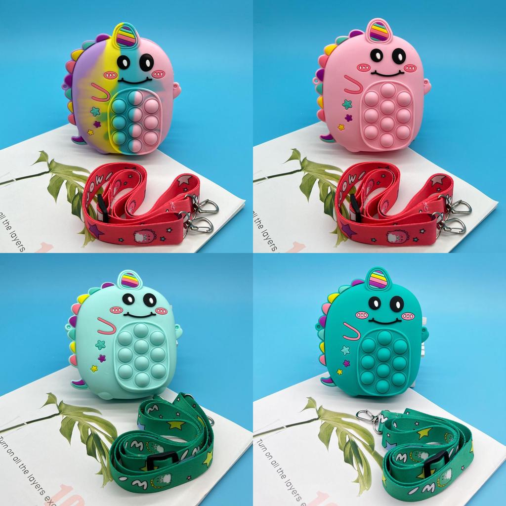 Dinosaur Coin Purse With Silicone Material Durable For Children Daily Use