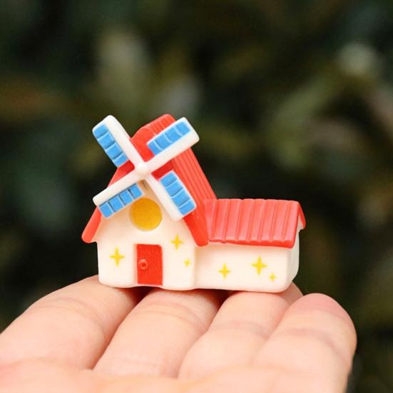 Mini House Micro Landscape Accessory Resin Miniature House Figurine Fairy Garden Ornament for Bonsai Terrarium Crafts