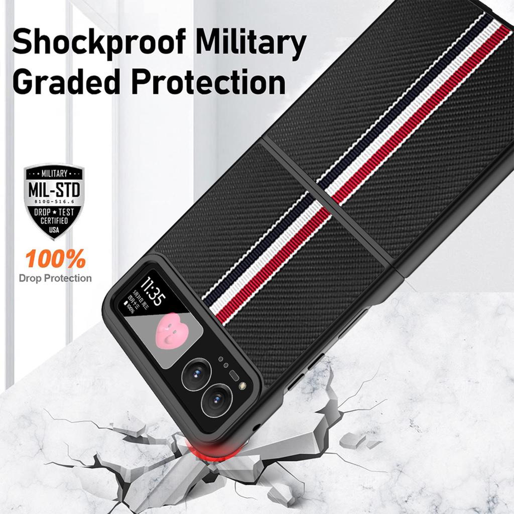 For Motorola Razr 40 5G Phone Case Colorful Stripes Pattern with Rear Screen Film