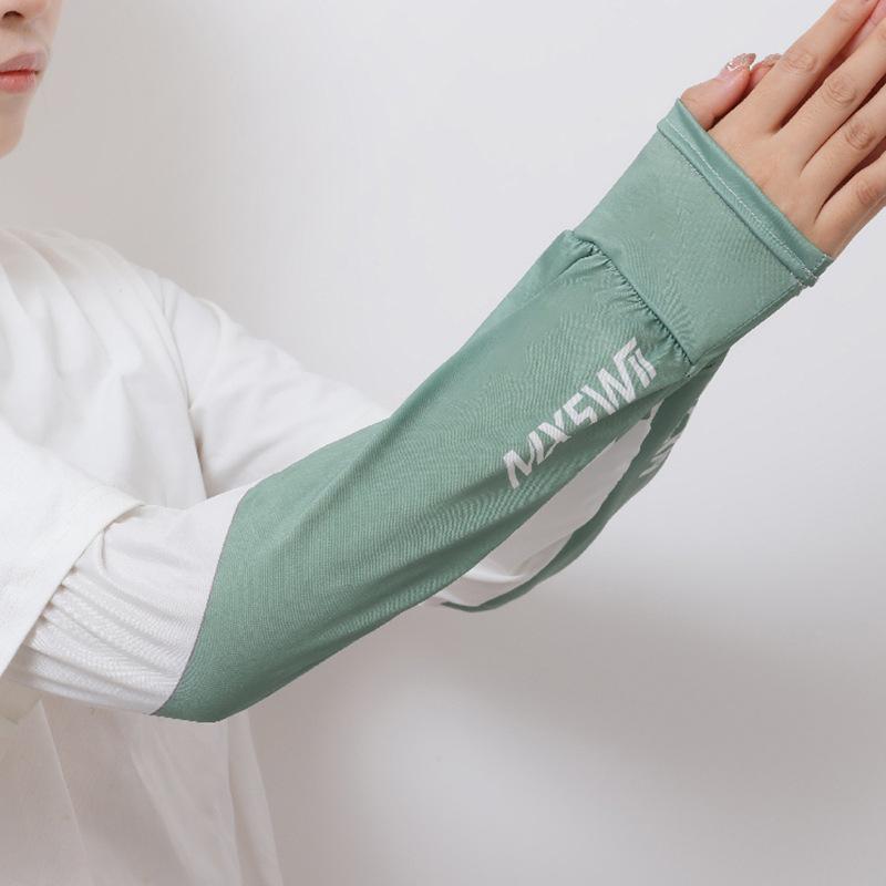 Summer Arm Sleeves Ice Silk Cooling Loose Fit Breathable UV Protection Covers for Cycling Driving
