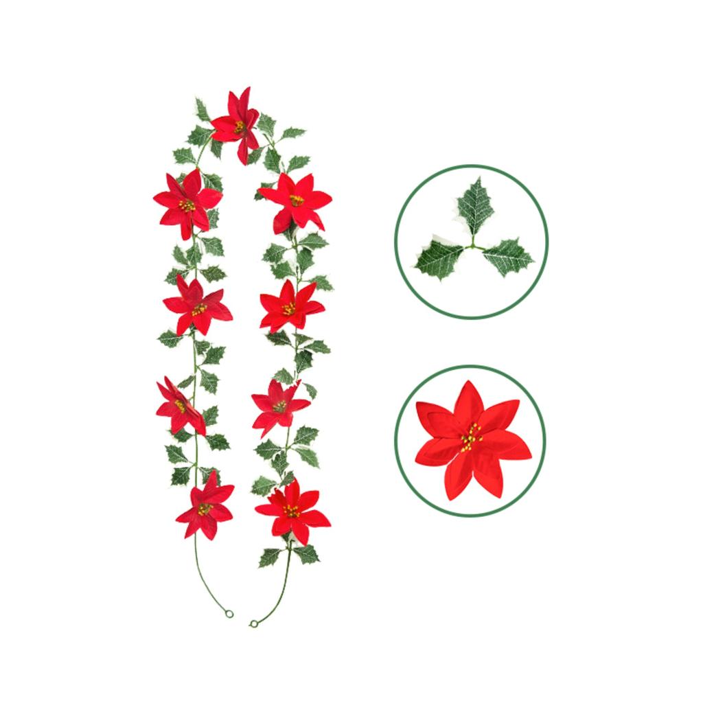 2m Artificial Flower Vine, Fake Flower Vine, Plastic Flower, Pipe Cover, Balcony Decoration