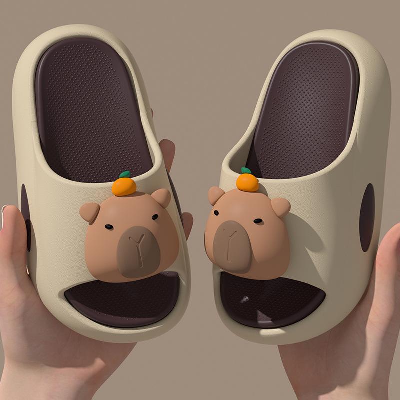 

Children s summer cartoon sandals for boys and girls, suitable for indoor and outdoor use, non-slip soft-soled baby bathroom slippers 24-25Code【Inner Length1