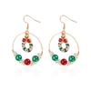 Christmas Earrings Ear Hanging Colorful Bells Pearl Element Earrings New Year's Scarf Gift